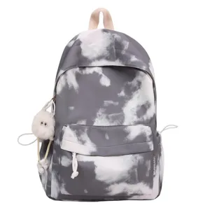 Zaino da studente tie-dye grigio grande capacità tempo libero borsa scuola viaggio