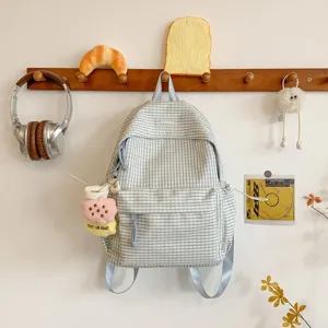 Zaino scolastico a quadri per ragazze, grande borsa casual per il viaggio e uso quotidiano.