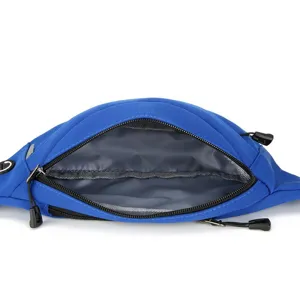 Blauwe hardloop heuptas sport fitness outdoor borsttas reizen zak met rits handig