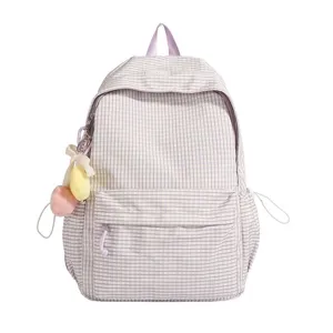 Zaino a quadri stile coreano grande capacita borsa da scuola tempo libero viaggio donna