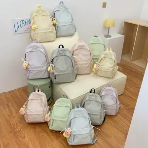 Zaino a quadri stile coreano grande capacita borsa da scuola viaggio tempo libero