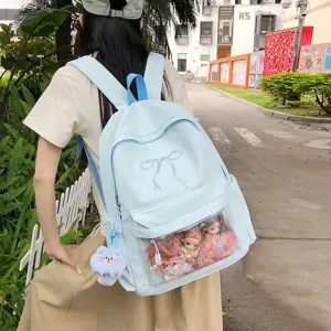 Zaino ita stile giapponese con fiocco carino grande capacità per studenti e uso quotidiano