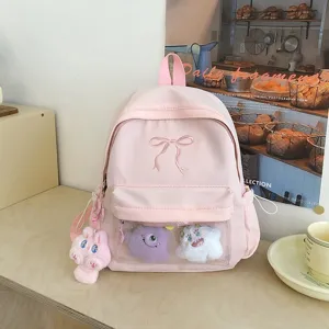 Zaino itabag rosa fiocco giapponese carino, grande borsa da scuola per ragazze e adolescenti.