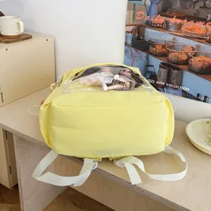 Zaino giapponese carino di grande capacità con finestra trasparente per bambole adorabili