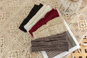 Winter knit fingerless gloves cozy warm cable knit arm warmers for men and women