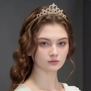 Princess Heart Rhinestone Crown Tiara Copper Hair Band Sparkling Headpiece For Girls Women Wedding Party Hair Accessories