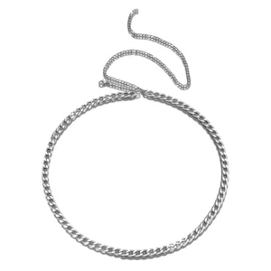 Catena da vita in metallo argento stile punk hip hop accessorio vestito dettaglio.