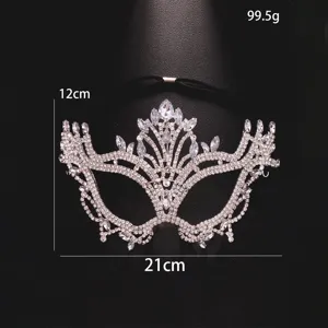 Masque de mascarade en strass pour femmes, loup de fête brillant pour bal et festival.