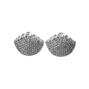 Cubierta de pezón de concha de diamantes de imitación brillante, adhesivos de pecho sexys.
