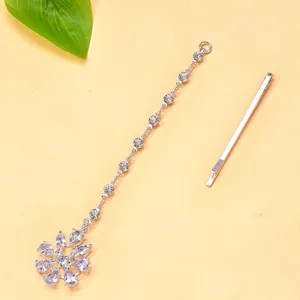 Mariage indien strass maang tikka coiffure florale ensemble accessoire cheveux mariée