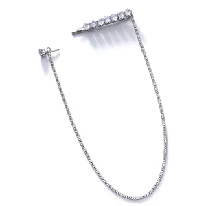 Rhinestone hair clip ear chain integrated minimalist fashion style women sparkling jewelry piece