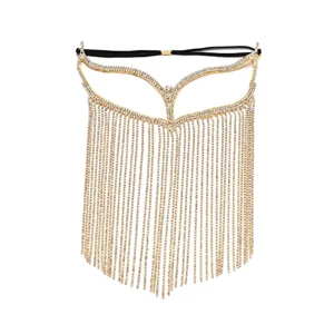 Maschera viso di lusso con nappe in strass cristallo festa in maschera copricapo gioielli oro