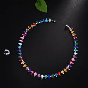Catena da corpo in strass a goccia colorata per donna festa gioielli da vita in cristallo