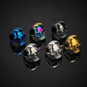 Bague Homme Vintage Punk Crâne Acier Inoxydable Gothique Rétro Biker Anneau Cool Rock Bijoux pour Hommes