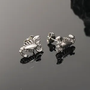 Pendientes de tuerca de escorpión de acero inoxidable punk gótico joyería para hombres