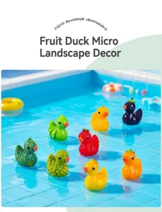 Cute miniature fruit duck resin figurines micro landscape DIY accessory for desktop decoration