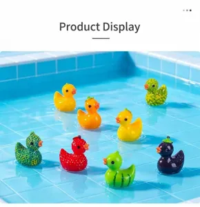 Mini resin fruit duck figurines cute micro landscape DIY accessories small table ornaments