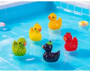 Miniature resin fruit yellow duck figurines cute micro landscape DIY craft toy accessories