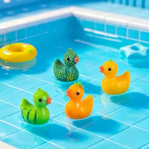 Cute miniature fruit duck resin figurines for micro landscape DIY decor and mini home ornaments.