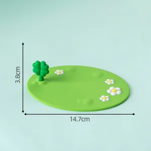 Cute daisy clover silicone mat car dashboard ornament desktop anti-slip decor detail