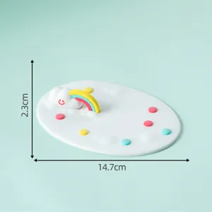 Detailed view of the cute cloud rainbow non-slip silicone mat desktop ornament accessory.