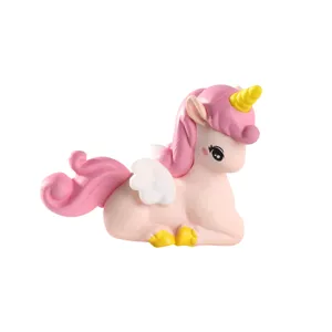 Cute Unicorn Figurine PVC Plastic Animal Model Micro Landscape Ornament Desktop Decor Cartoon Toy Gift