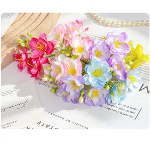 Künstliche 4-Zweig Jasmin Blumen Bündel, bunte DIY handgemachte Blumen Accessoires für Hochzeit.