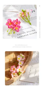 4-Zweig Künstliche Jasmin Blumen Zweig DIY Handgemachte Kranz Haar Zubehör Hochzeit Dekor