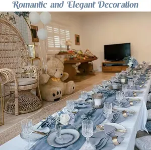 Cammino tavola garza stropicciata bohémien per decorazione festa matrimonio tavola.