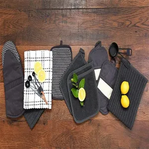 Ensemble de gants de four et maniques de cuisine gants de cuisson épais résistants