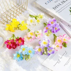 Künstliche Jasmin Blumenschnur 4-Gabel Gefälschte Blumengestaltung DIY Handgemachte Haarnadel Hochzeit Wand Heim Party Handwerk Dekoration
