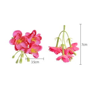 Künstliche 4-Zweig-Jasminblüten Köpfe DIY handgemachte Girlande Haarschmuck für Hochzeitsdeko.