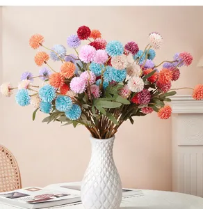 Artificial colorful chrysanthemum dandelion flower bouquet for home wedding decor
