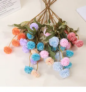 Artificial pompon chrysanthemum flower bouquet colorful dandelion balls for home wedding