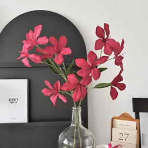 Fiori artificiali orchidea fiamma giglio stile pittura ad olio decorazione casa