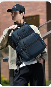 Men business backpack multi-compartment waterproof laptop bag stylish school rucksack