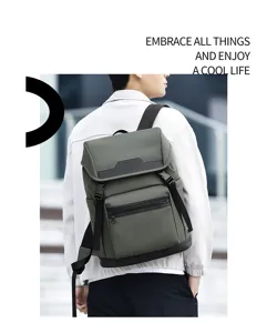 Grand sac à dos décontracté pour hommes et femmes, sac pour ordinateur portable vert.