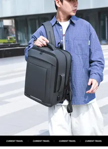 Business waterproof multi-function USB laptop backpack for men travel student school bag