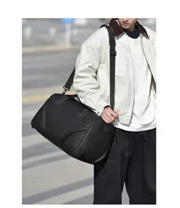 Men large capacity shoulder bag textured messenger handbag casual commuter computer bag travel