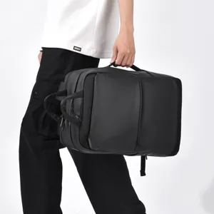 Black 15.6 inch laptop backpack for men, casual business travel large capacity school bag