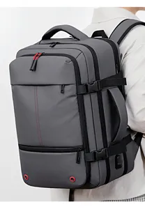 Men large capacity business travel backpack water repellent multi functional laptop bag.