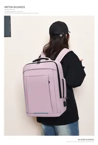 Multifunctional waterproof business laptop backpack with USB port, ideal for travel and daily use.