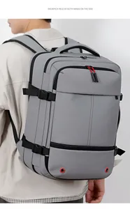 Large capacity business travel backpack for men, waterproof multi-functional computer bag.