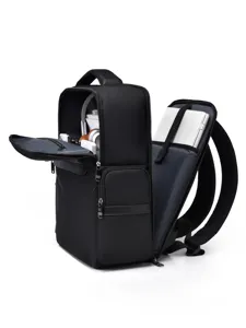 Large capacity black business laptop backpack, multi-compartment design for daily commute.