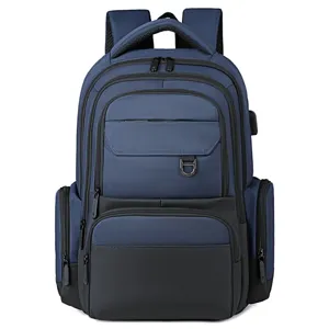 Oxford cloth casual business laptop backpack, large capacity waterproof travel backpack for men.