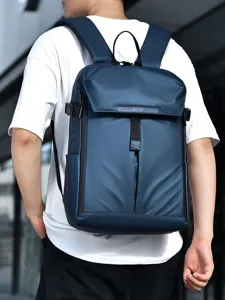 Men's waterproof large capacity laptop backpack outdoor travel school dark blue