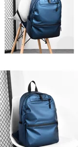 Herren wasserdichter blauer Rucksack fuer Laptop Freizeit und Alltagsschule Reisen
