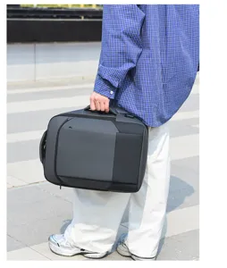 Detailed view of the multi-functional business laptop backpack with large capacity.