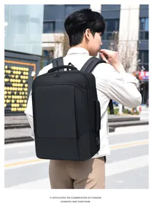 Multifunctional men's business laptop backpack, large capacity travel casual daypack.