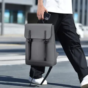 Casual men minimalist waterproof laptop backpack, large capacity business commuter school bag.
